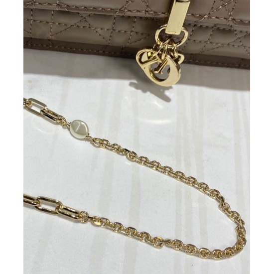 Replica Christian Dior Lady Dior Chain Pouch Albicocca