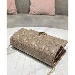 Replica Christian Dior Lady Dior Chain Pouch Albicocca