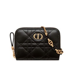 Replica Astuccio Christian Dior Mini Dior Caro con cerniera nero