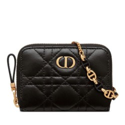 Replica Astuccio Christian Dior Mini Dior Caro con cerniera nero