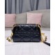 Replica Astuccio Christian Dior Mini Dior Caro con cerniera nero