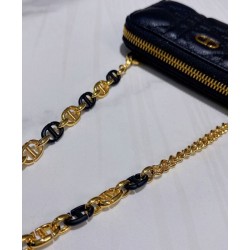 Replica Astuccio Christian Dior Mini Dior Caro con cerniera nero Replica Astuccio Christian Dior Mini Dior Caro con cerniera nero