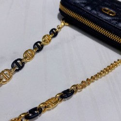 Replica Astuccio Christian Dior Mini Dior Caro con cerniera nero
