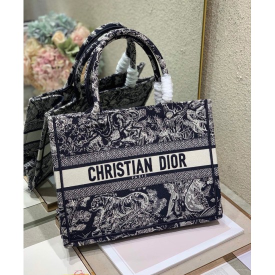 Replica Christian Dior Borsa a libro media Dior blu scuro