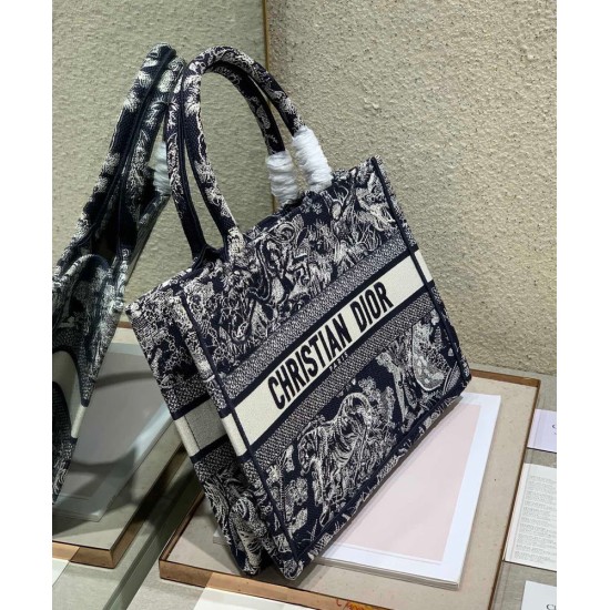 Replica Christian Dior Borsa a libro media Dior blu scuro
