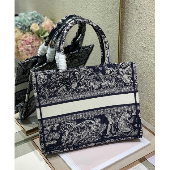 Replica Christian Dior Borsa a libro media Dior blu scuro