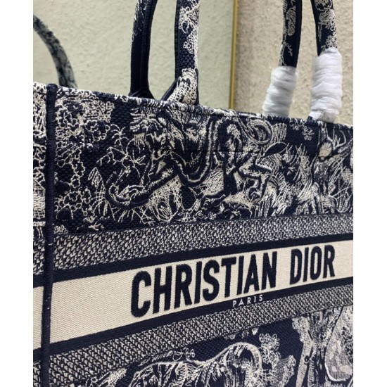 Replica Christian Dior Borsa a libro media Dior blu scuro