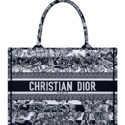 Replica Christian Dior Borsa Book Tote con libro blu scuro