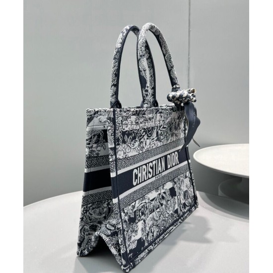 Replica Christian Dior Borsa Book Tote con libro blu scuro