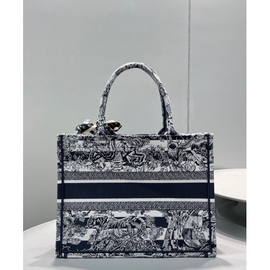 Replica Christian Dior Borsa Book Tote con libro blu scuro