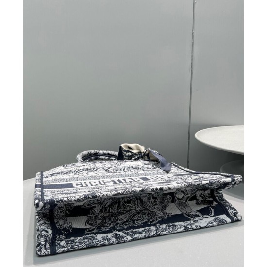 Replica Christian Dior Borsa Book Tote con libro blu scuro