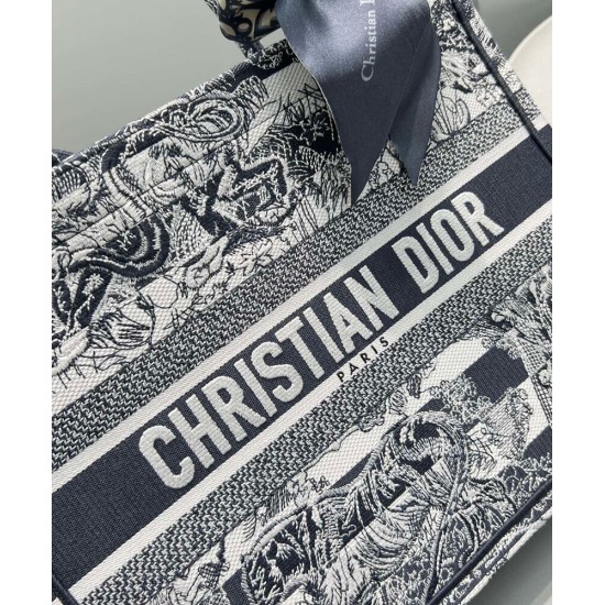 Replica Christian Dior Borsa Book Tote con libro blu scuro