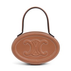 Replica Celine Ovale Minaudiere Cuir Triomphe Pelle Di Vitello Liscia Caffè
