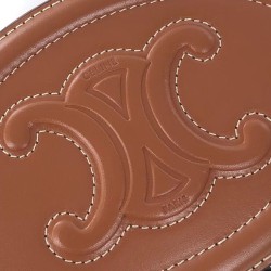 Replica Celine Ovale Minaudiere Cuir Triomphe Pelle Di Vitello Liscia Caffè