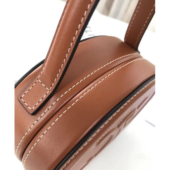 Replica Celine Ovale Minaudiere Cuir Triomphe Pelle Di Vitello Liscia Caffè