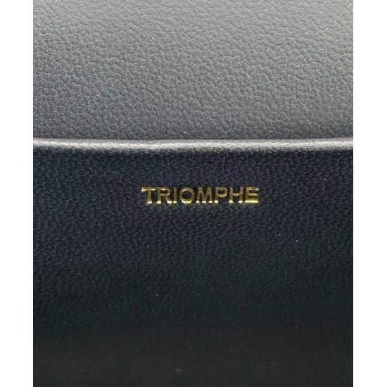 Replica Celine Borsa A Tracolla Catena Triomphe Pelle Di Vitello Lucida Nera