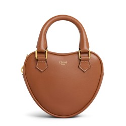 Replica Celine Cuore Medio Pelle Di Vitello Liscia Caffè