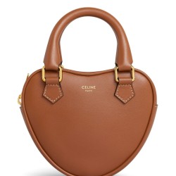 Replica Celine Cuore Medio Pelle Di Vitello Liscia Caffè