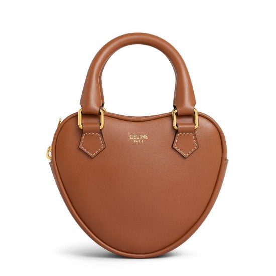 Replica Celine Cuore Medio Pelle Di Vitello Liscia Caffè