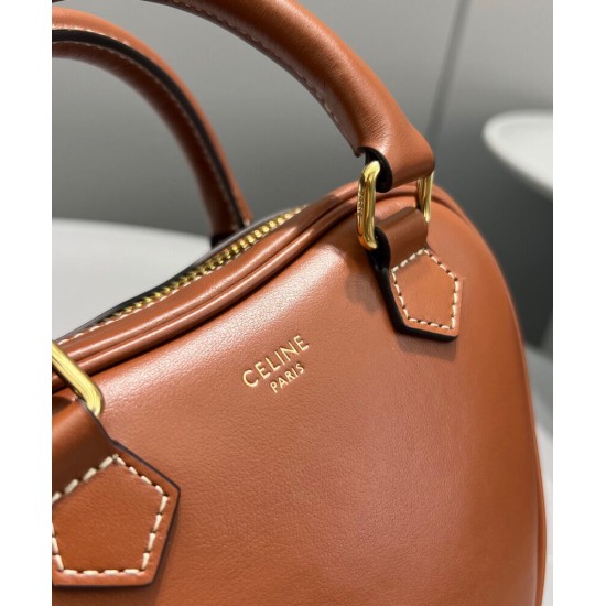 Replica Celine Cuore Medio Pelle Di Vitello Liscia Caffè