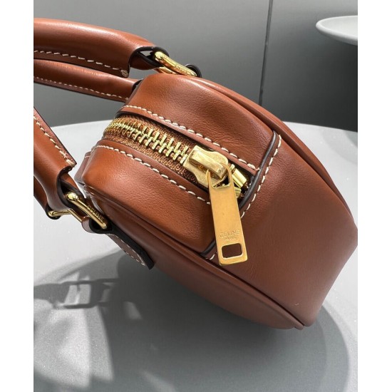 Replica Celine Cuore Medio Pelle Di Vitello Liscia Caffè