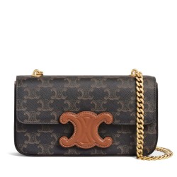 Replica Celine Borsa a tracolla con catena Cuir Triomphe 199242 Henna