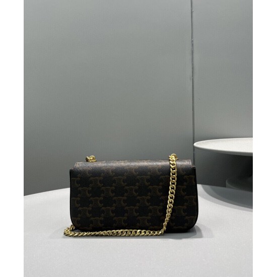 Replica Celine Borsa a tracolla con catena Cuir Triomphe 199242 Henna