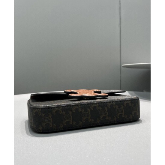 Replica Celine Borsa a tracolla con catena Cuir Triomphe 199242 Henna