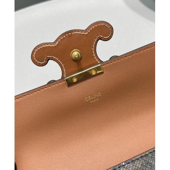 Replica Celine Borsa a tracolla con catena Cuir Triomphe 199242 Henna