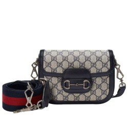 Replica Borsa mini Gucci Horsebit 1955 GG 658574 blu scuro