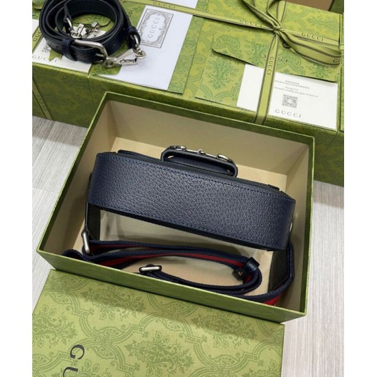 Replica Borsa mini Gucci Horsebit 1955 GG 658574 blu scuro