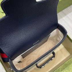 Replica Borsa mini Gucci Horsebit 1955 GG 658574 blu scuro