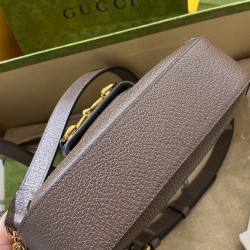 Replica Borsa mini GG jumbo Gucci Horsebit 1955 658574 Marrone