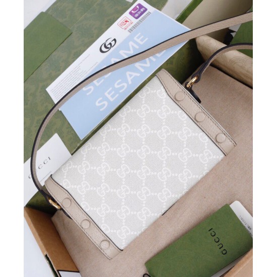 Replica Borsa mini Gucci Horsebit 1955 699296 Crema