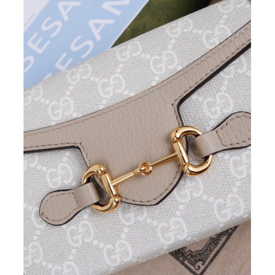 Replica Borsa mini Gucci Horsebit 1955 699296 Crema