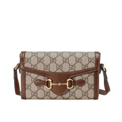 Replica Borsa mini Gucci Horsebit 1955 699296 Marrone