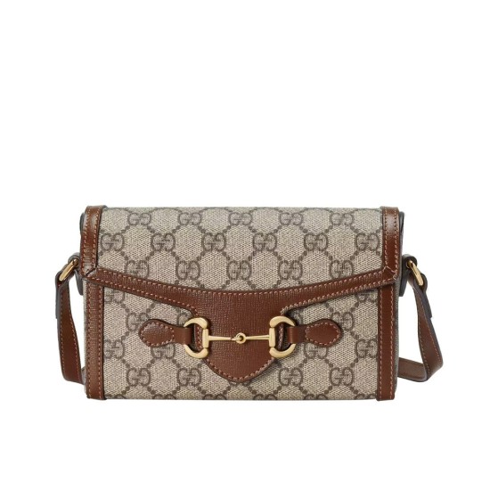 Replica Borsa mini Gucci Horsebit 1955 699296 Marrone