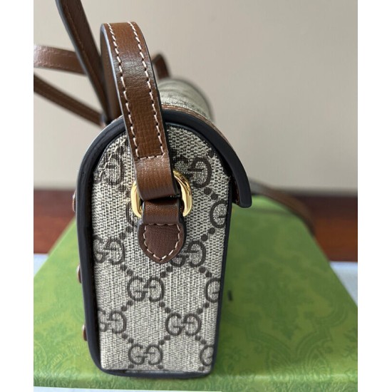 Replica Borsa mini Gucci Horsebit 1955 699296 Marrone