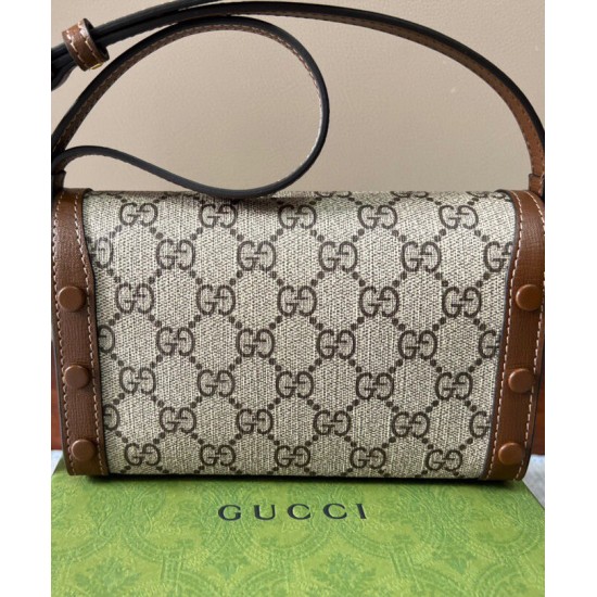 Replica Borsa mini Gucci Horsebit 1955 699296 Marrone