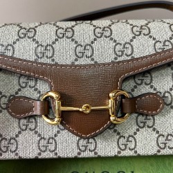 Replica Borsa mini Gucci Horsebit 1955 699296 Marrone