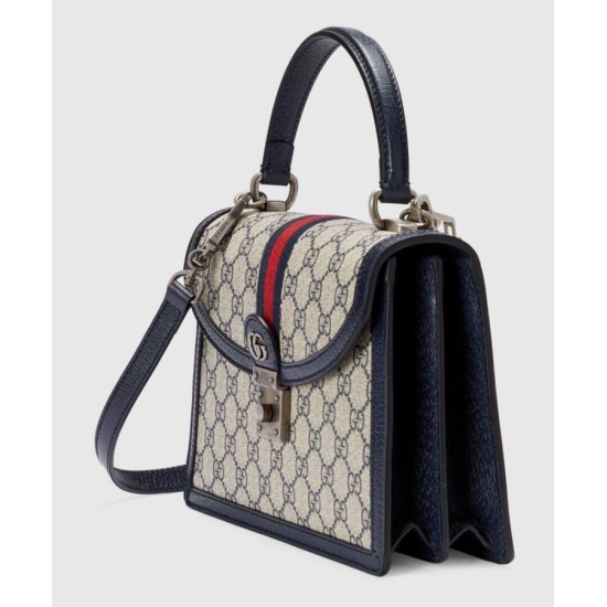Replica Borsa tote piccola Gucci Ophidia GG 651055 blu scuro