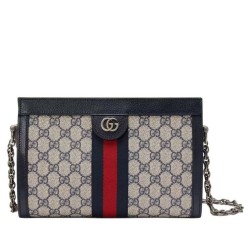 Replica Borsa a tracolla piccola Gucci Ophidia GG 503877 blu scuro