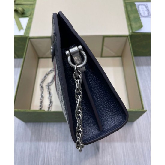Replica Borsa a tracolla piccola Gucci Ophidia GG 503877 blu scuro