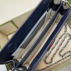 Replica Borsa a tracolla piccola Gucci Ophidia GG 503877 blu scuro