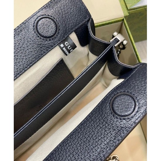 Replica Borsa a tracolla piccola Gucci Ophidia GG 503877 blu scuro