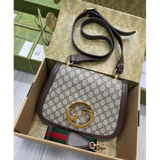 Replica Borsa A Tracolla Media Gucci Con Incastro Rotondo G 699210 Caffè Scuro