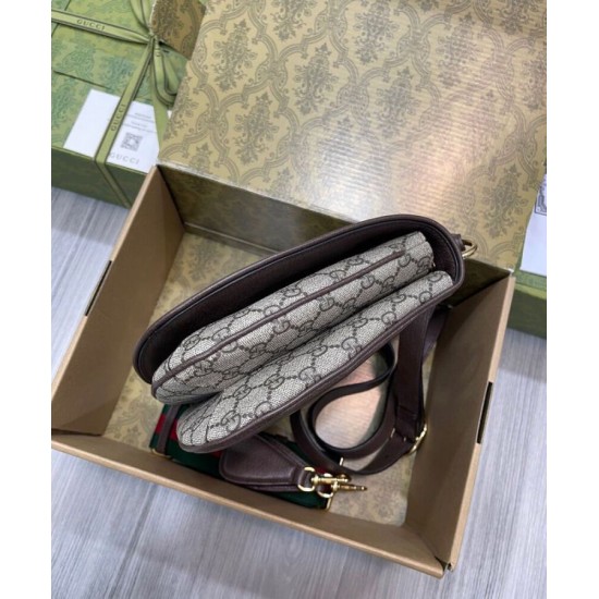 Replica Borsa A Tracolla Media Gucci Con Incastro Rotondo G 699210 Caffè Scuro