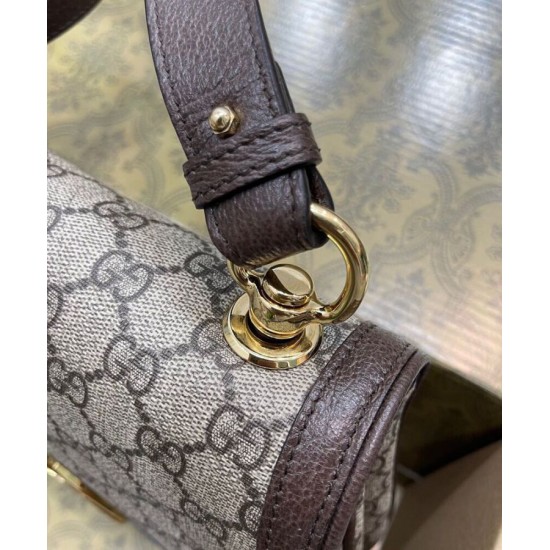 Replica Borsa A Tracolla Media Gucci Con Incastro Rotondo G 699210 Caffè Scuro