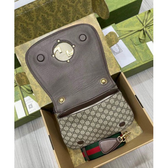 Replica Borsa A Tracolla Media Gucci Con Incastro Rotondo G 699210 Caffè Scuro