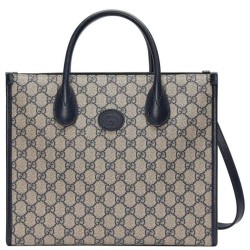 Replica Borsa Gucci Small Tote Con Incastro G 659983 Blu Scuro